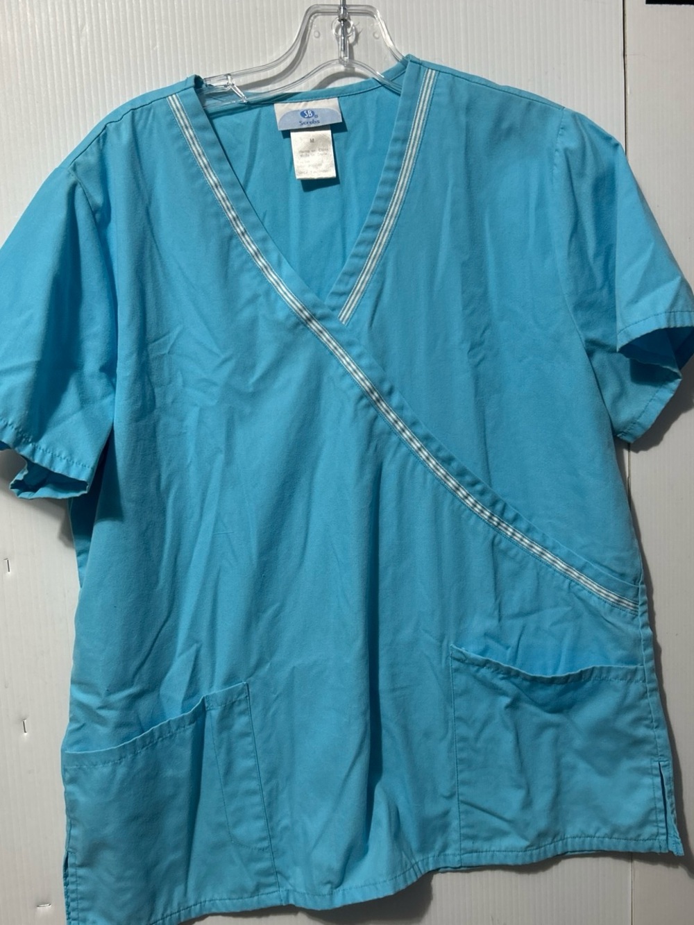 SB Scrubs Women's Aqua Blue Wrap V-Neck Tunic